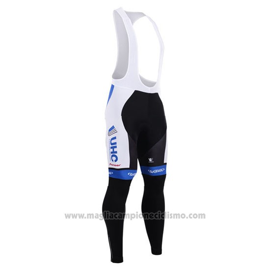 2015 Abbigliamento Ciclismo UHC Bianco e Celeste Manica Lunga e Salopette